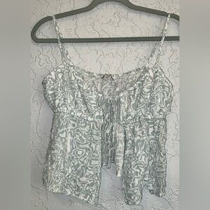 American Eagle Outfitters Tie Front Patterned Camisole